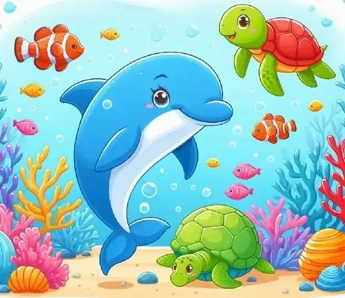 tranh to mau ca heo cute 1