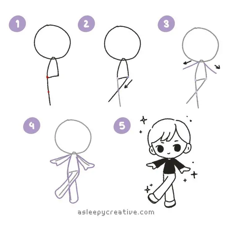 Cách 3: Hướng dẫn phác thảo nhân vật hoạt hình chibi