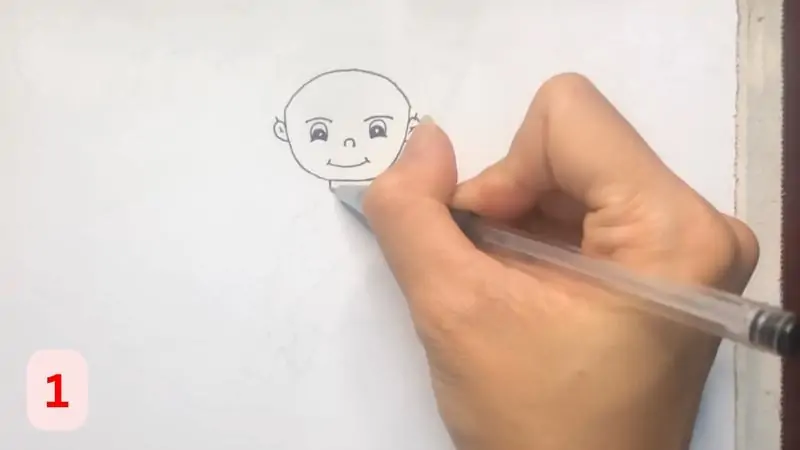 Phác thảo khuôn mặt chú bộ đội đơn giản với mũ cối, mắt nhỏ và nụ cười hiền Phác thảo khuôn mặt chú bộ đội đơn giản với mũ cối, mắt nhỏ và nụ cười hiền