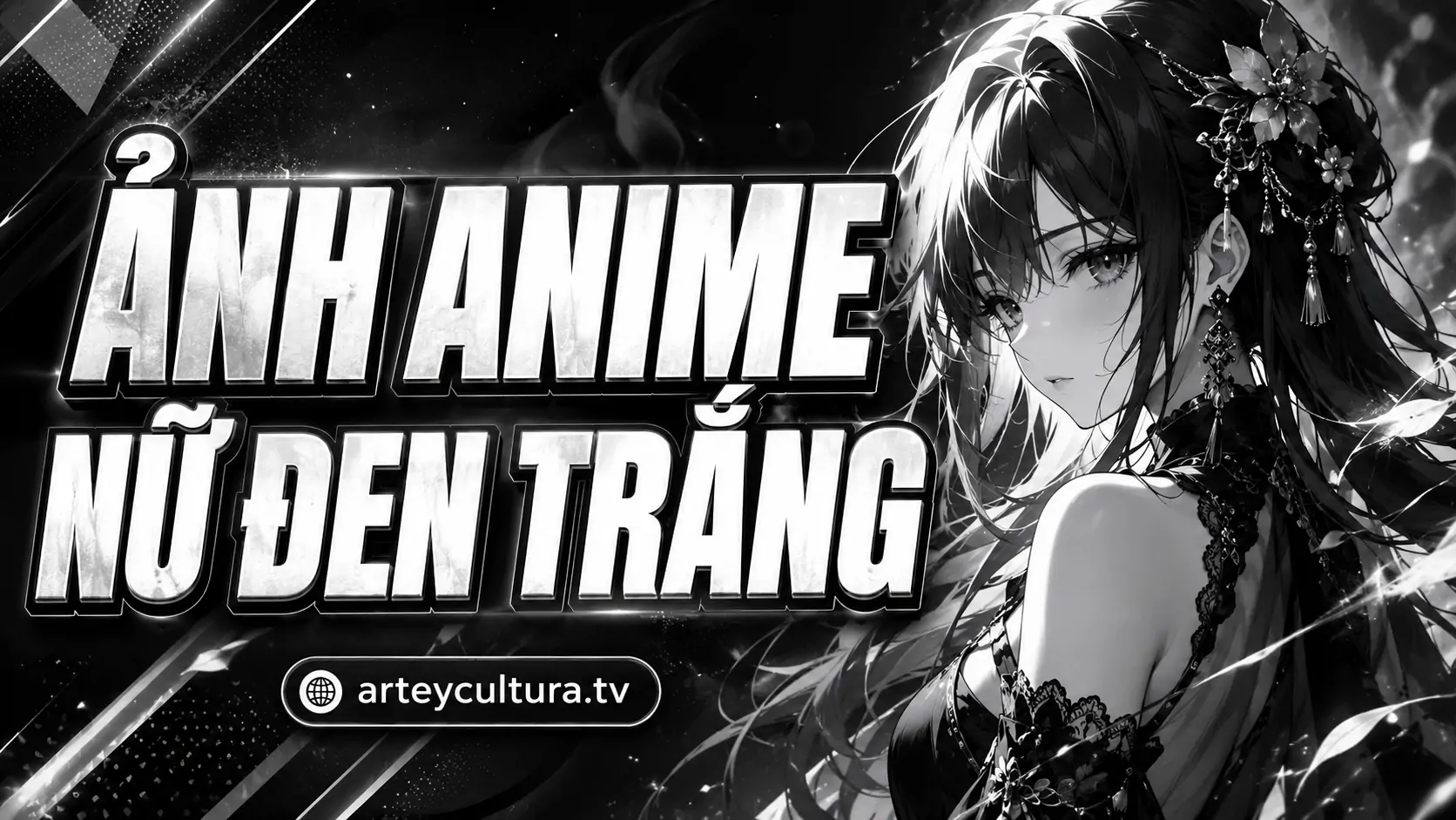 95 Hình Ảnh Anime Nữ Đen Trắng đượm buồn với kỹ thuật đánh bóng và sắc xám tạo chiều sâu không gian