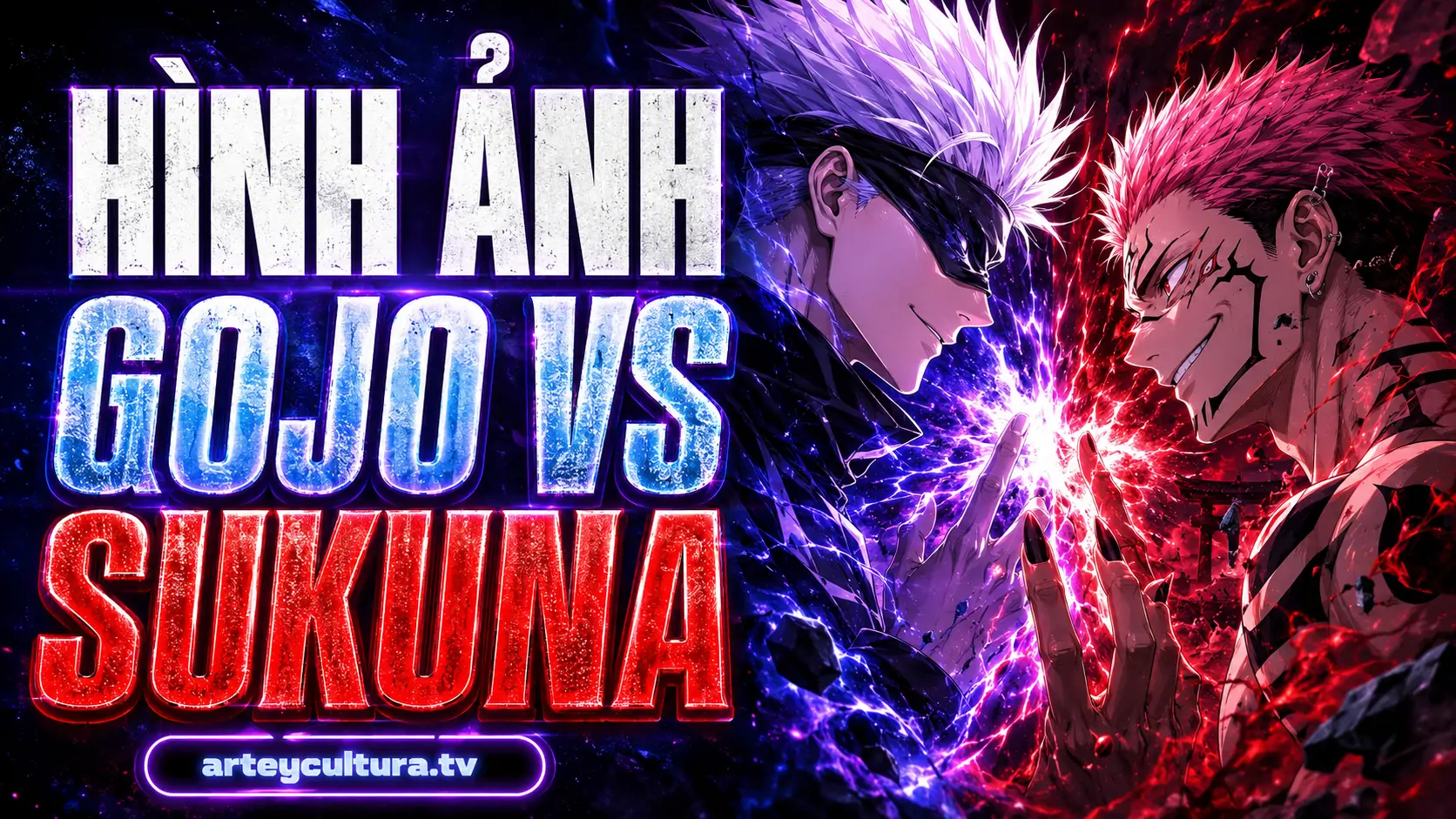 69 Hình Ảnh Gojo vs Sukuna tái hiện trận chiến đỉnh cao tại Shinjuku đầy kịch tính và ánh sáng ấn tượng