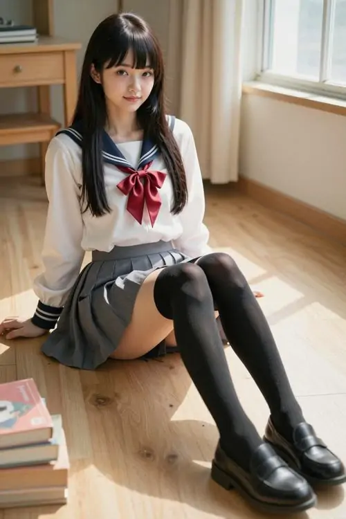 Vạt váy xếp ly màu trắng chuyển động nhẹ khi cô gái bước trên phố, áo thun ôm gọn làm tổng thể trẻ trung
